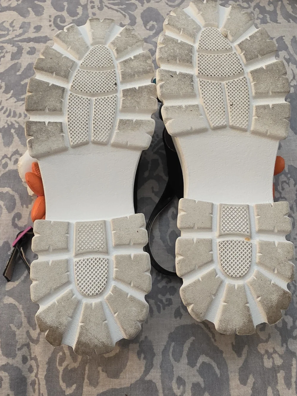 Betsey Johnson Whimsical Platform Sandals With 3D Flowers